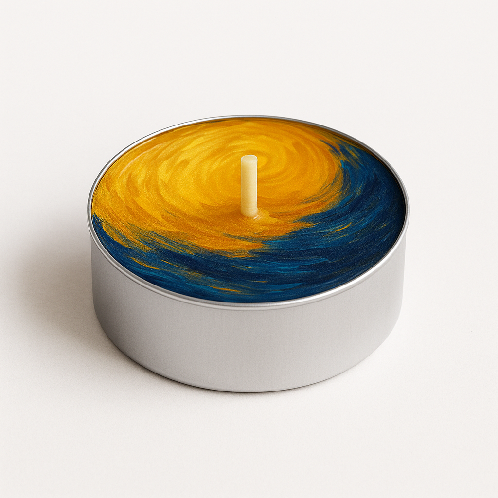 RAYNA Tealight Candles – 10 PCS | Van Gogh Collection “Café Terrace at Night ” | Butter Wax Infused with Arabian Botanicals