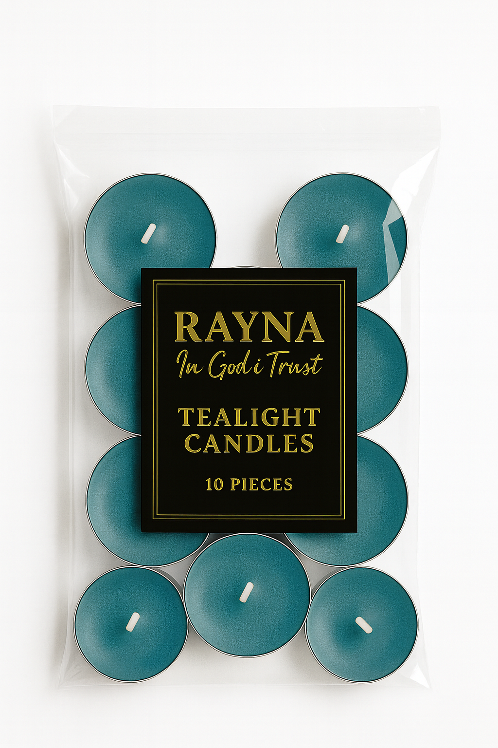 RAYNA Tealight Candles – 10 PCS | Butter Wax Infused with Arabian Botanicals (Ocean waves)