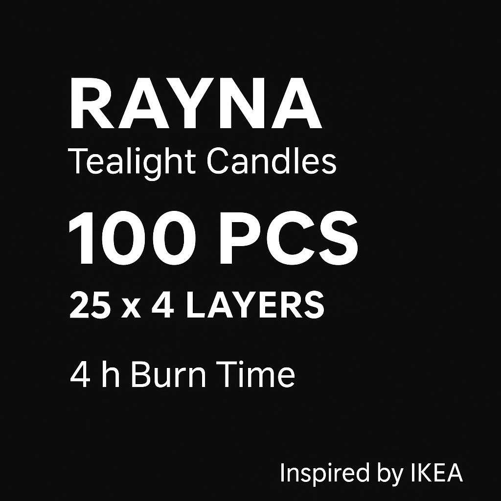 RAYNA CLASSIC INSPIRED BY IKEA TEALIGHTS 100 PCS| BUTTER WAX|WHITE