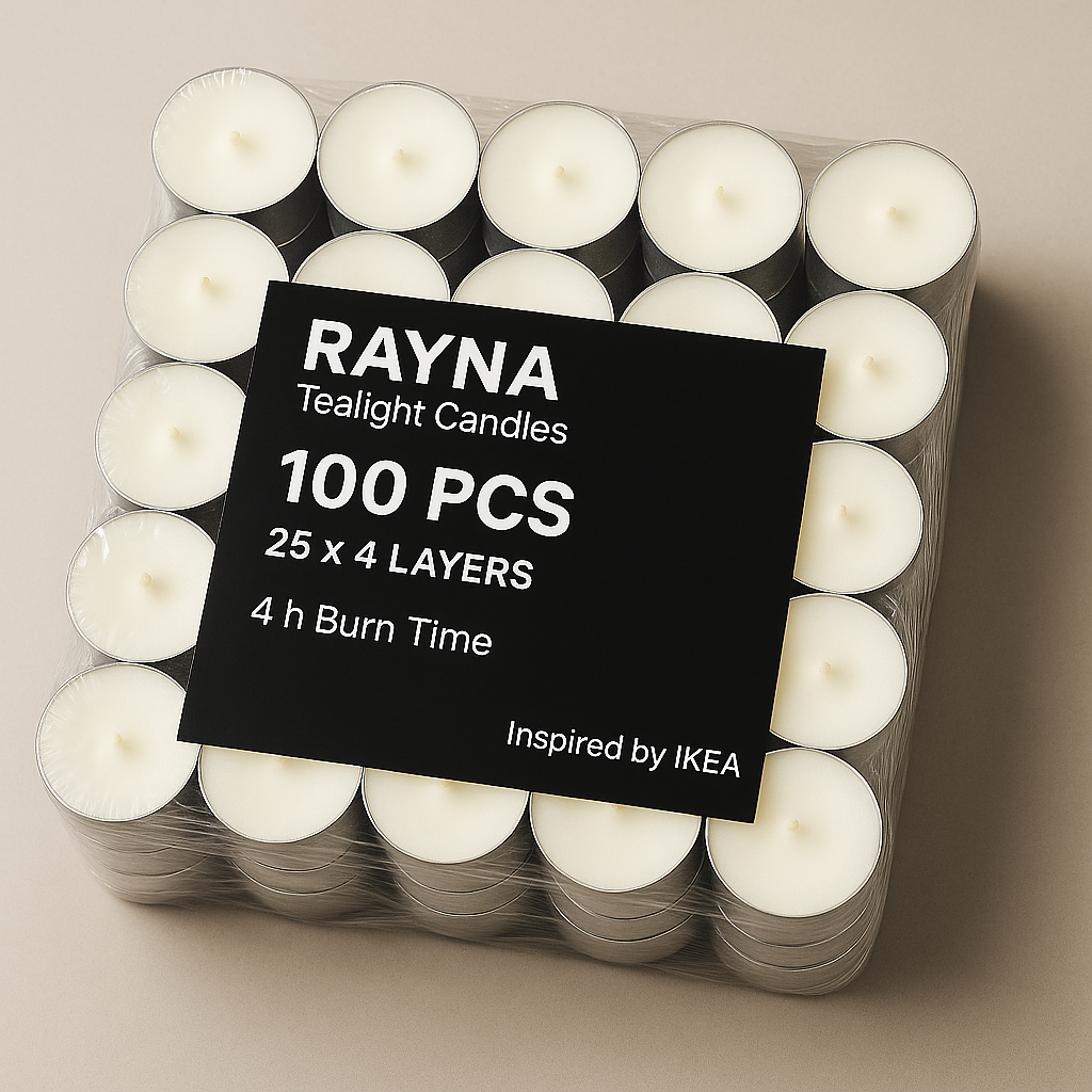 RAYNA CLASSIC INSPIRED BY IKEA TEALIGHTS 100 PCS| BUTTER WAX|WHITE