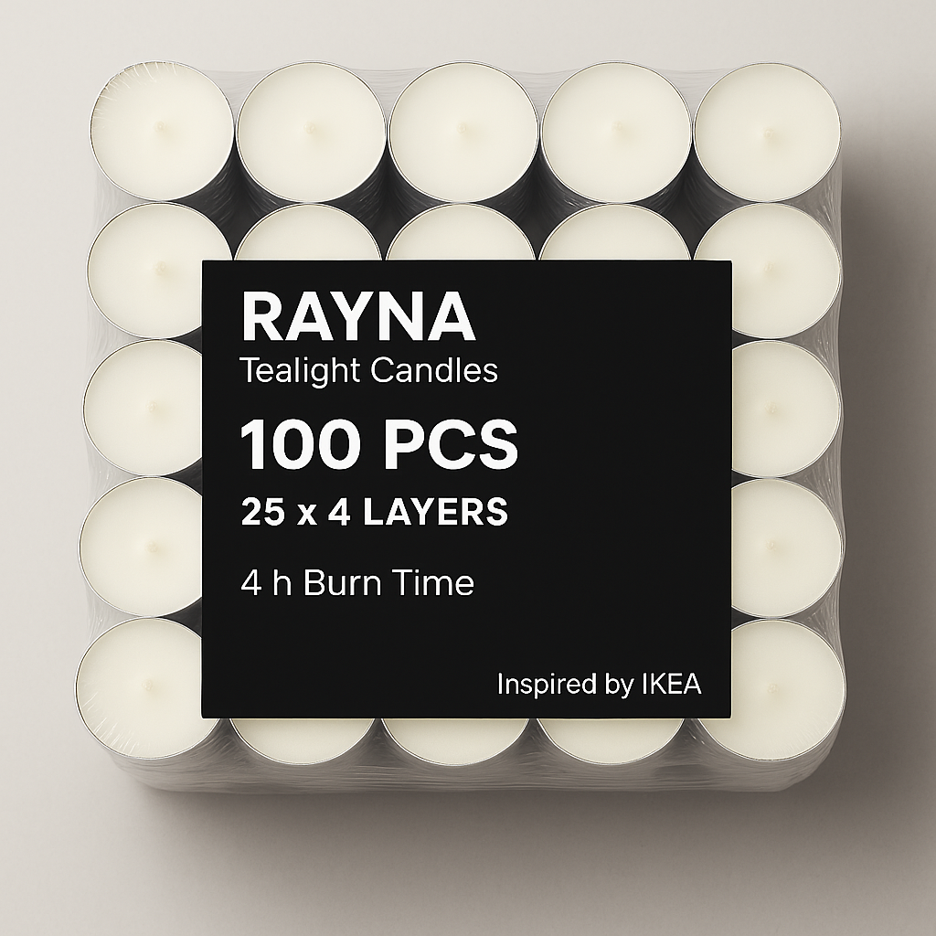 RAYNA CLASSIC INSPIRED BY IKEA TEALIGHTS 100 PCS| BUTTER WAX|WHITE