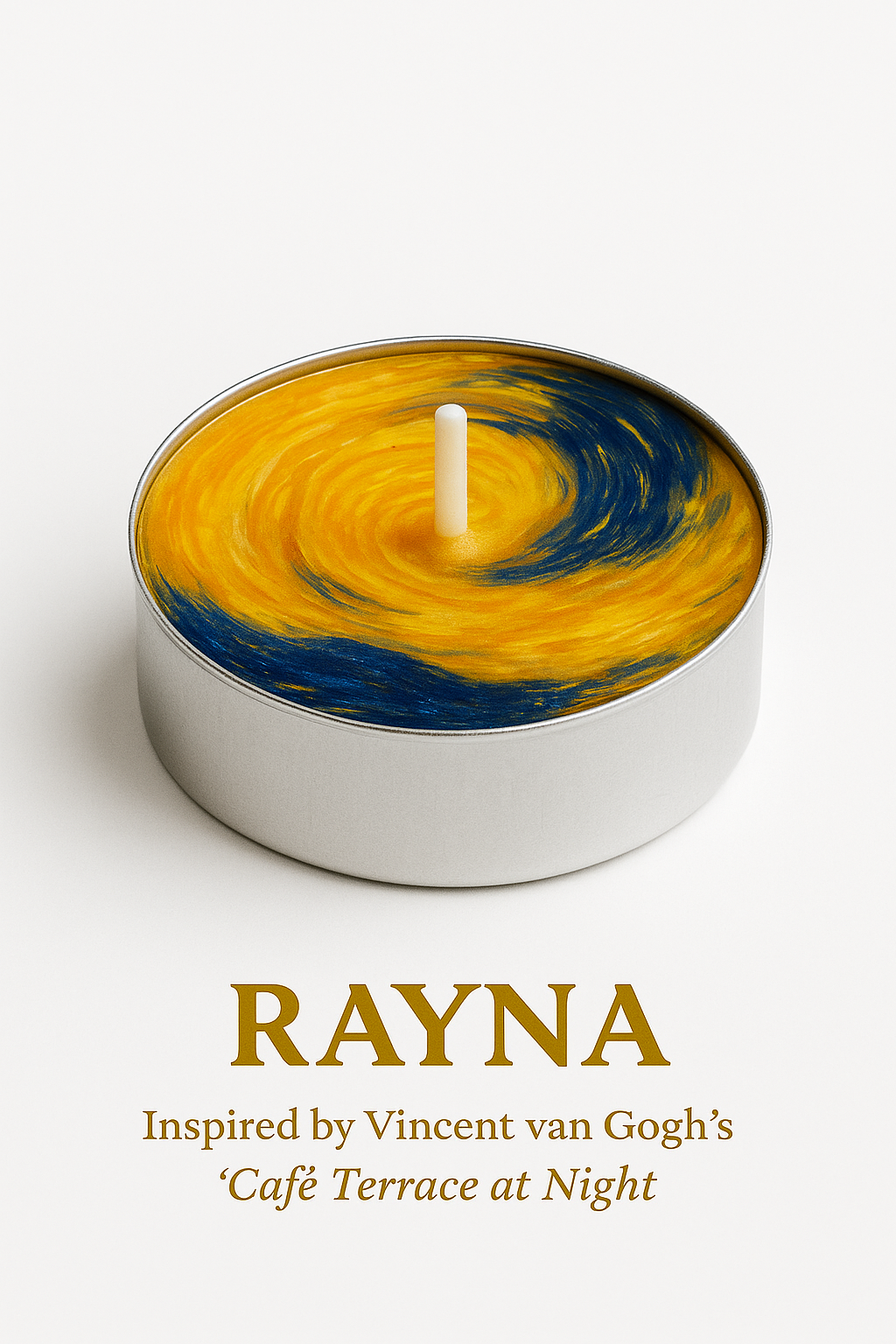 RAYNA Tealight Candles – 10 PCS | Van Gogh Collection “Café Terrace at Night ” | Butter Wax Infused with Arabian Botanicals