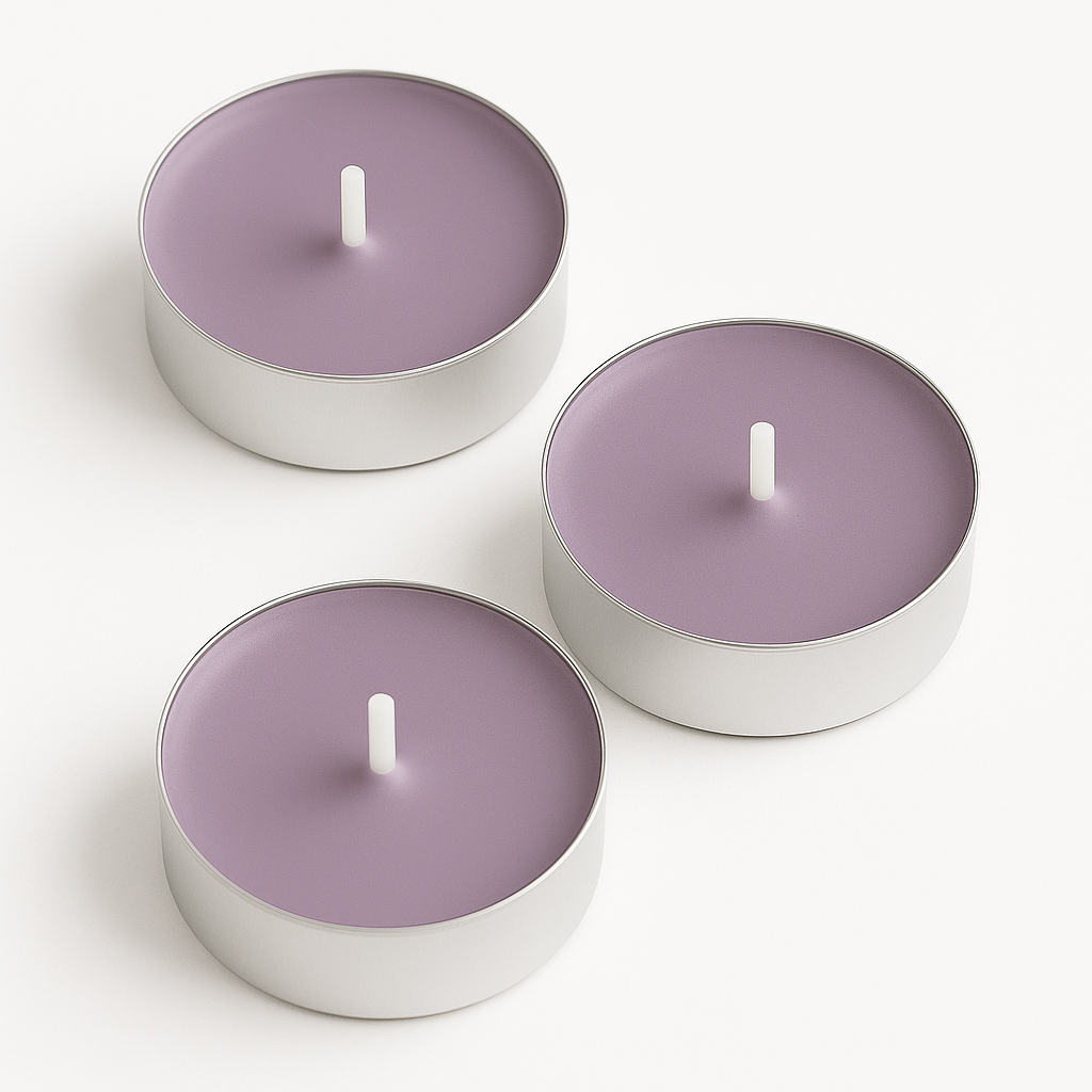 RAYNA Tealight Candles – 10 PCS | Butter Wax Infused with Arabian Botanicals (Dusty Lavender )