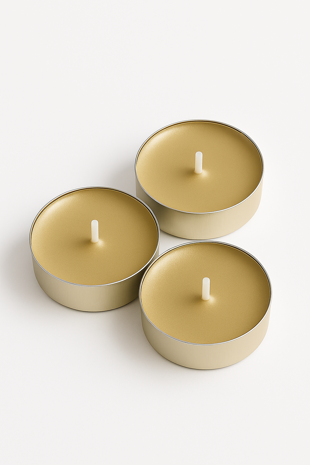 RAYNA Tealight Candles – 10 PCS | Butter Wax Infused with Arabian Botanicals (Champagne Gold)