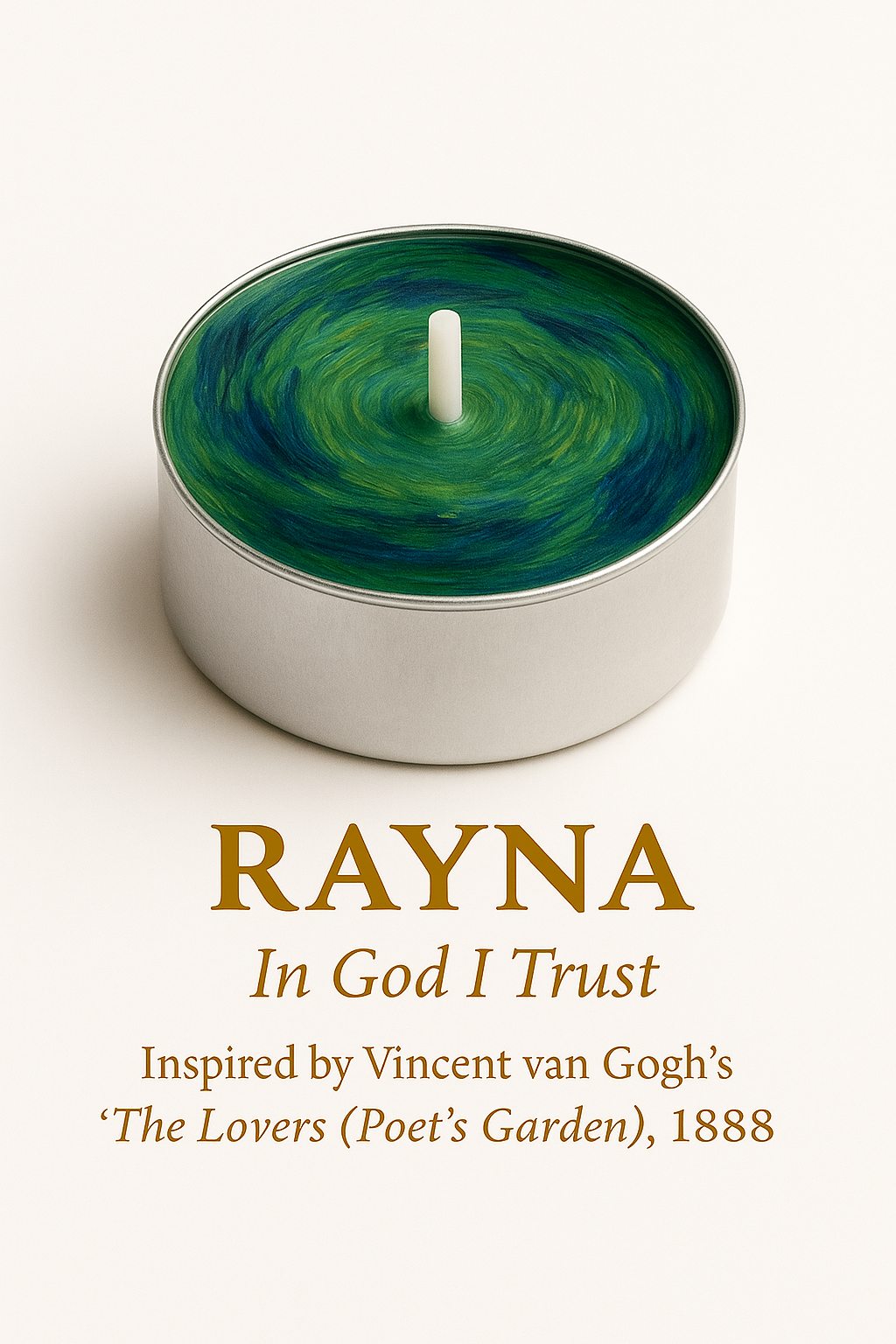 RAYNA Tealight Candles – 10 PCS | Van Gogh Collection “The Lovers (Poet’s Garden) ” | Butter Wax Infused with Arabian Botanicals