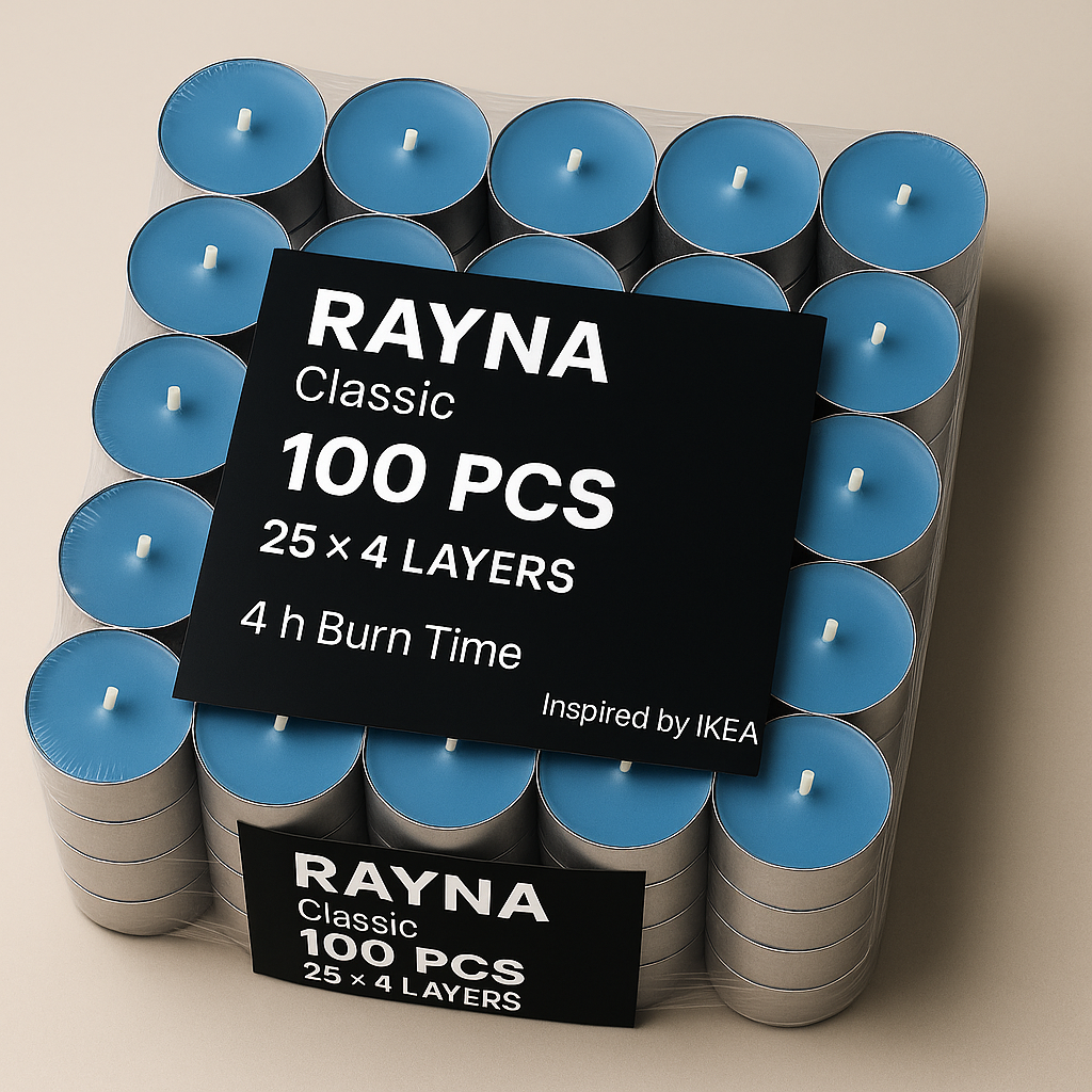 RAYNA CLASSIC INSPIRED BY IKEA TEALIGHTS 100 PCS| BUTTER WAX|BLUE