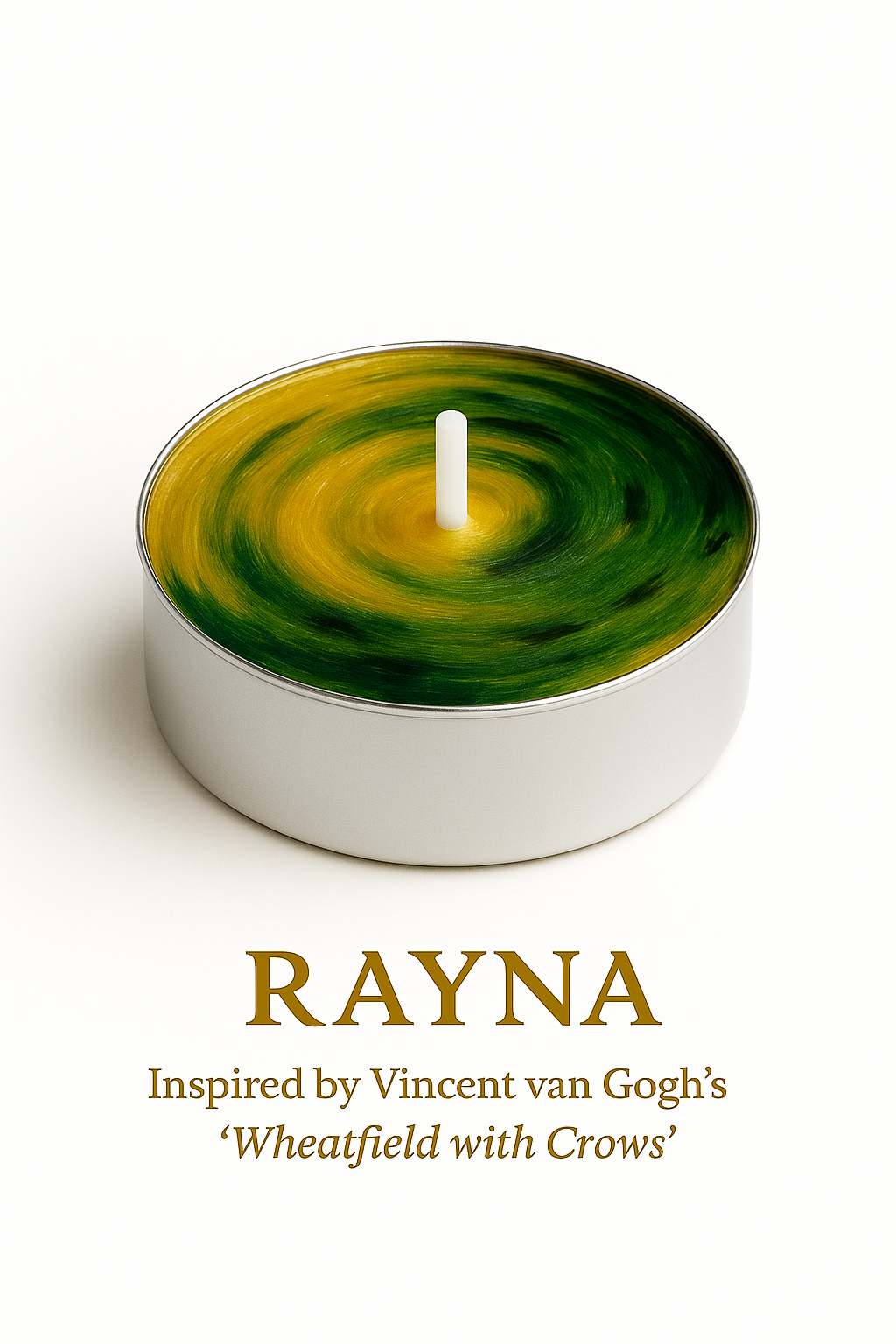 RAYNA Tealight Candles – 10 PCS | Van Gogh Collection “Wheatfield with Crows ” | Butter Wax Infused with Arabian Botanicals