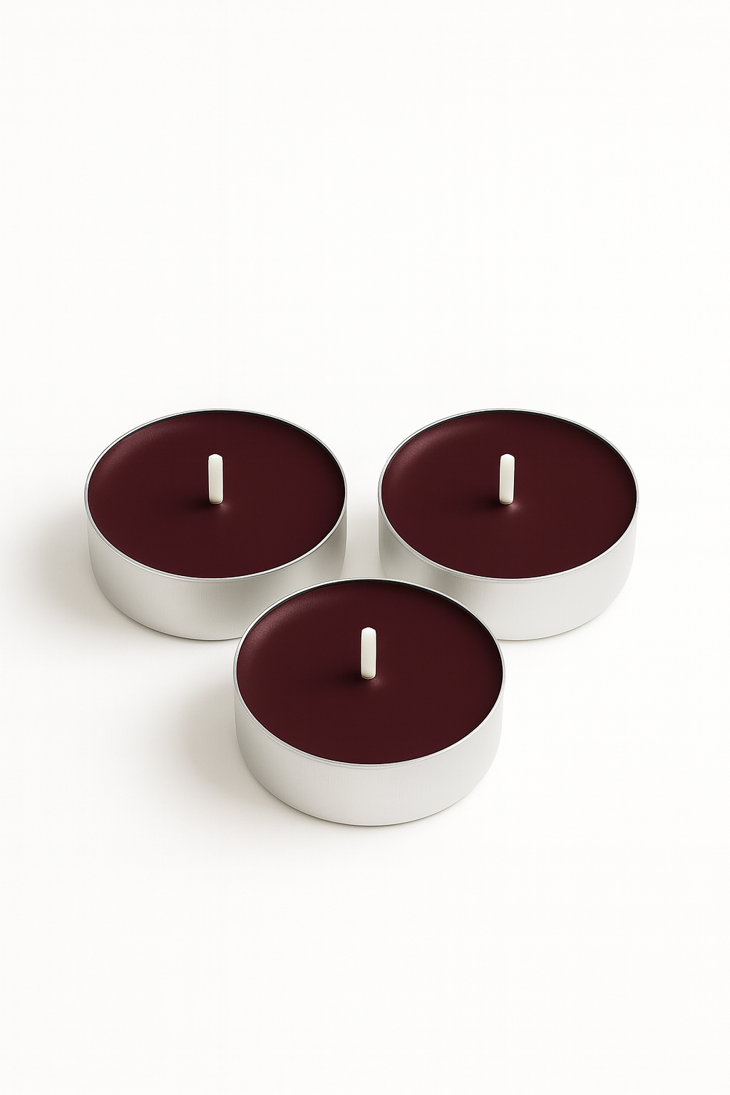 RAYNA Tealight Candles – 10 PCS | Butter Wax Infused with Arabian Botanicals (Deep Burgundy))