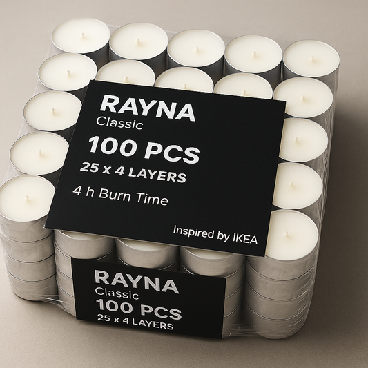RAYNA CLASSIC INSPIRED BY IKEA TEALIGHTS 100 PCS| BUTTER WAX|WHITE