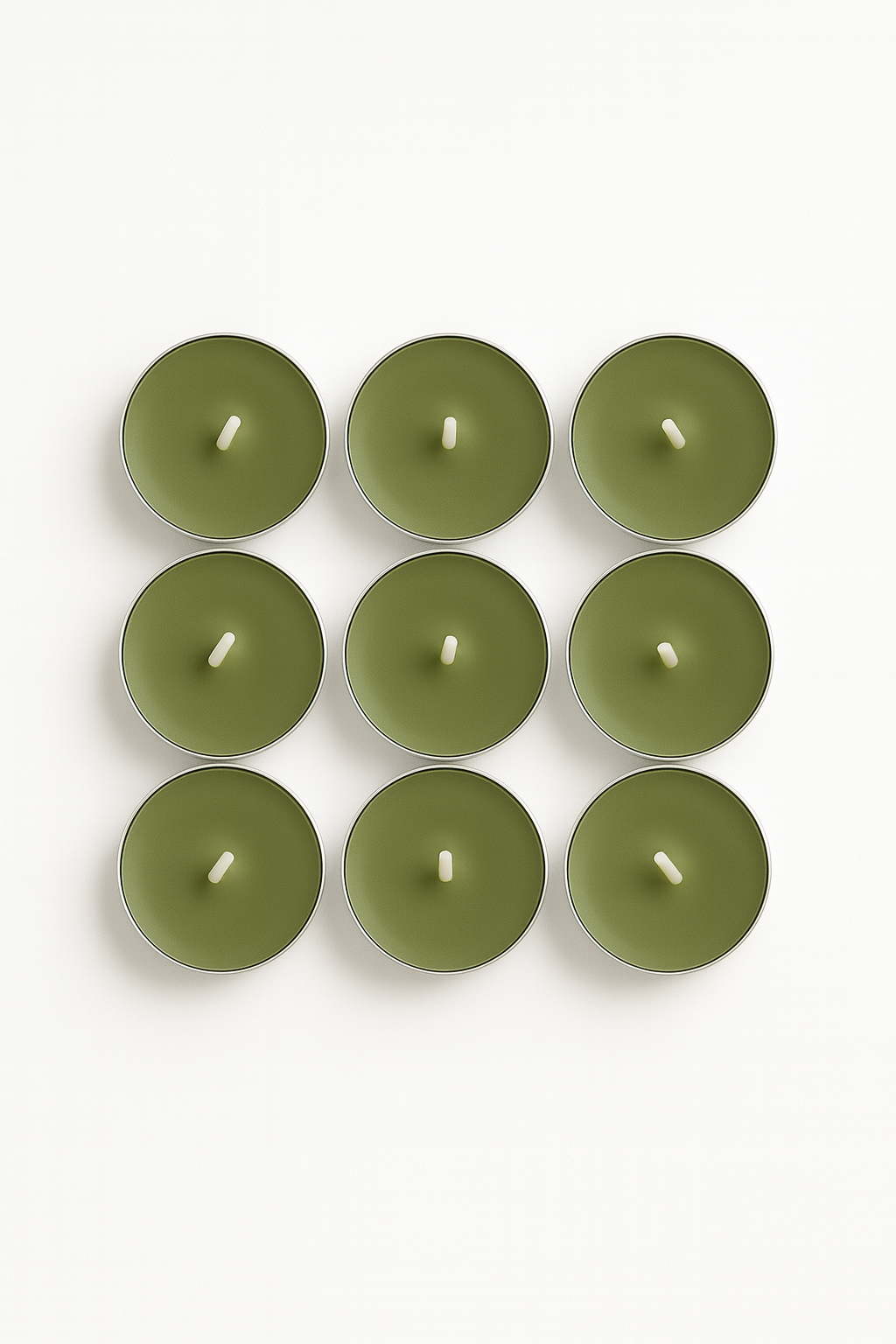 RAYNA Tealight Candles – 10 PCS | Butter Wax Infused with Arabian Botanicals (Olive Green)