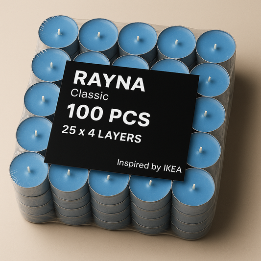 RAYNA CLASSIC INSPIRED BY IKEA TEALIGHTS 100 PCS| BUTTER WAX|BLUE